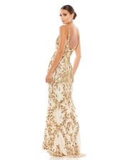 EMBELLISHED LEAF EVENING GOWN MSRP 498