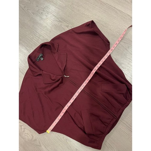 St. John Burgunder Jacke Pullover Reißverschluss Damen Gr. Medium - Bild 8 von 8