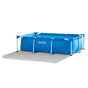 Intex 8.5ft x 26in Rectangular Frame Above Ground Backyard Swimming Pool, Blue - Click1Get2 Coupon
