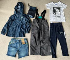 Bundle of Boys Clothing, Salopettes, Coat, Tracksuit bottoms, T-Shirt 3-4 years