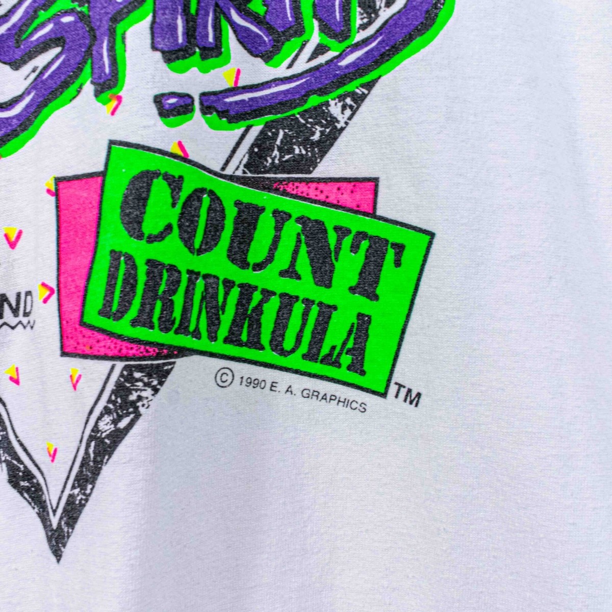 VTG 90s Hiram Walker Count Drinkula T-Shirt L Halloween Two Great Spirits Promo View 5