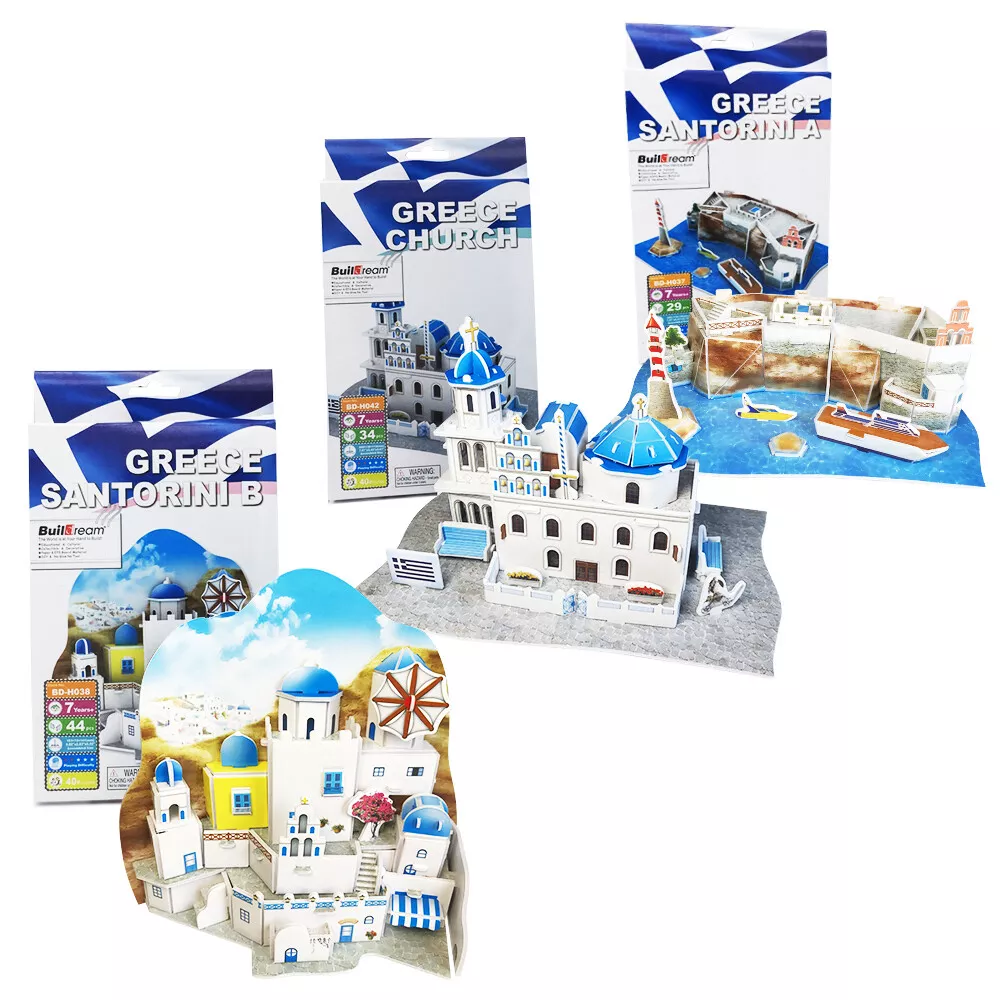3D Puzzles for Adults Greece Santorini Island Church DIY Jigsaw