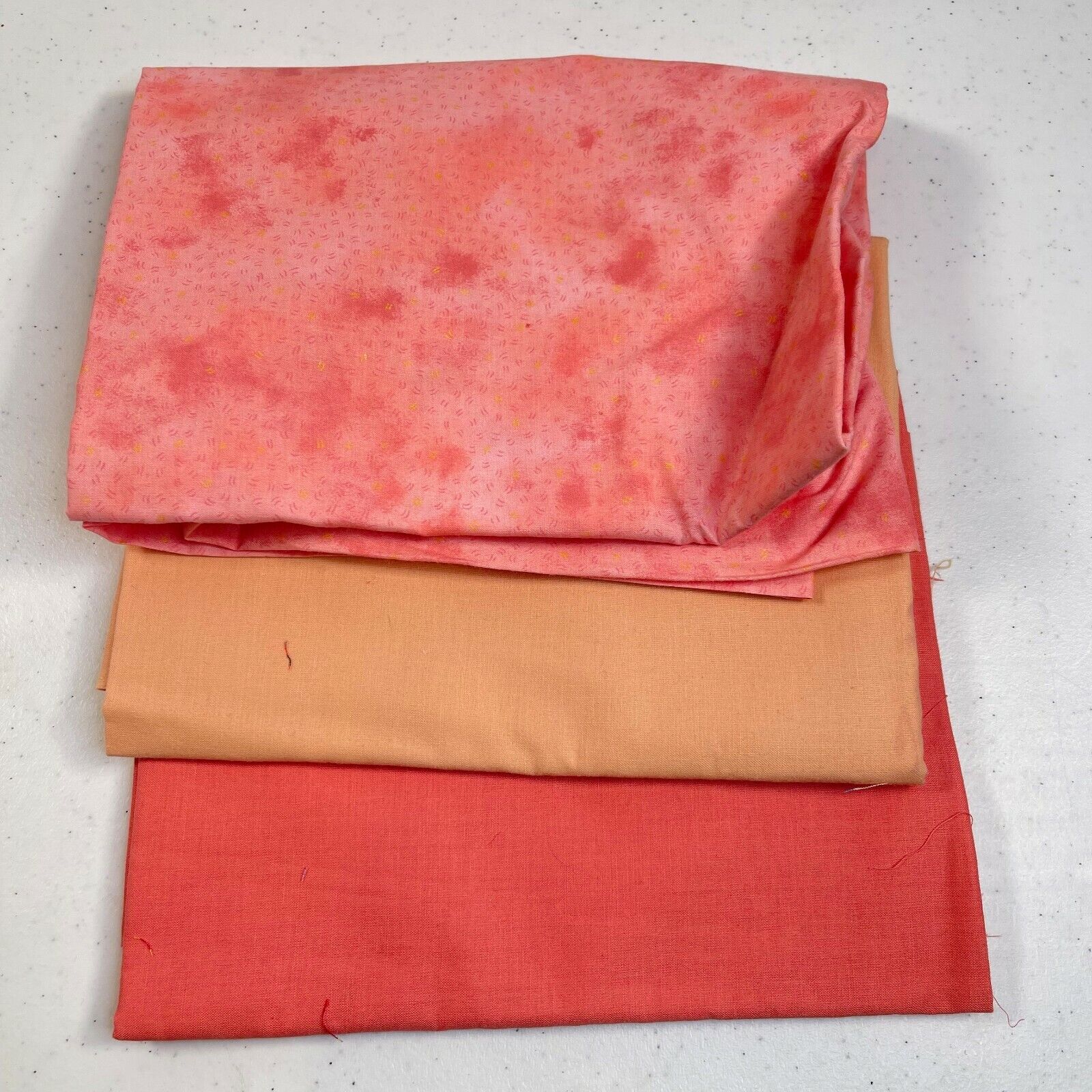 fabric quilting craft sewing lot 3 pieces 36x42 pink beige