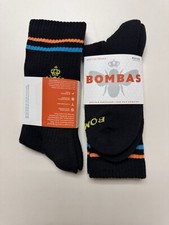 2 Pairs Medium Unisex Bombas Black Blue Yellow Orange BNWT Honeycomb Crew