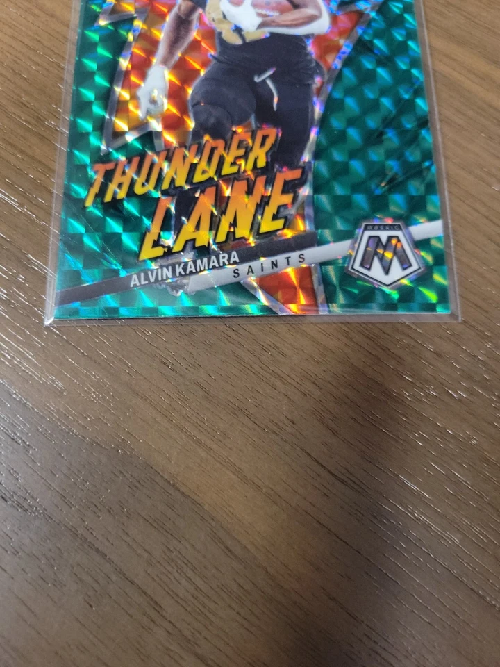 2023 Panini Mosaic Football - ALVIN KAMARA #TL-AK "Thunder Lane" Green Prizm - Image 3 of 4