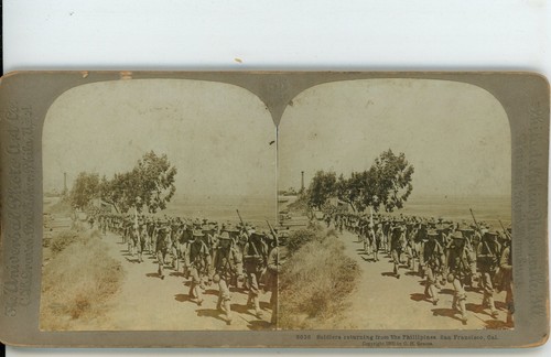 Soldados de San Francisco de Filipinas Guerra Hispanoamericana Universal Stereoview - Imagen 2 de 3