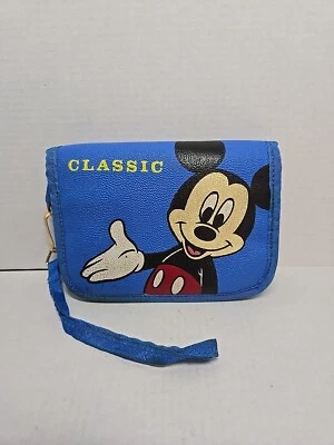 Vintage Walt Disney RGA Mickey Mouse Blue Classic Zip Wallet W Coin Pouch Rare - Image 1 of 4