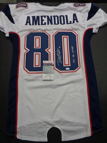 Camiseta de fútbol americano Danny Amendola New England Patriots autografiada personalizada corte profesional - Imagen 2 de 3
