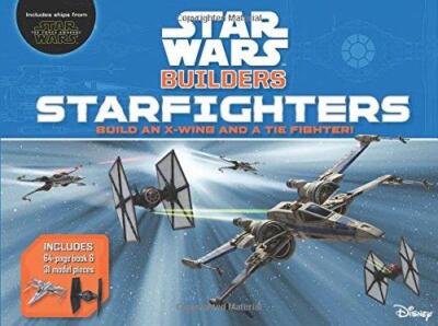 Star Wars Builders Starfighters 64 Pg Book Model Pieces Quiz X Wing TIE Fighter