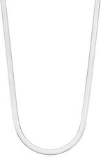 4.5MM Solid 925 Sterling Silver Italian Flexible Flat Herringbone Chain Necklace