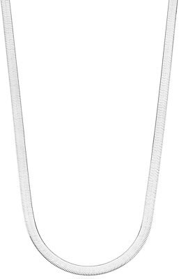 4.5MM Solid 925 Sterling Silver Italian Flexible Flat Herringbone Chain Necklace