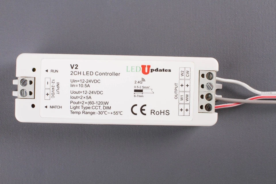 LEDupdates 6000K to 4000K to 3000K CCT controller for LED Strips light + Remote - Image 2 of 3