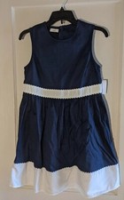 Girl's "Special Editions" Navy Blue and White Dress in Size 16
