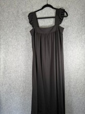 Ann Taylor Dress 4 Ruffle Sleeve Midi Black Stretch Midi Summer Mature