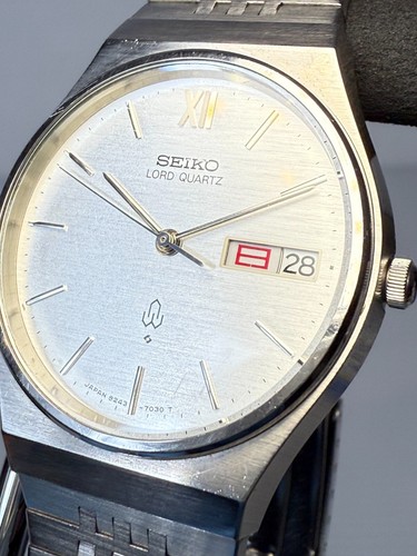 SEIKO Lord Quartz 8243-7020 Silver Men Day/Date Kanji Vintage 1980 Japan -Rank B - 第 3/21 張圖片