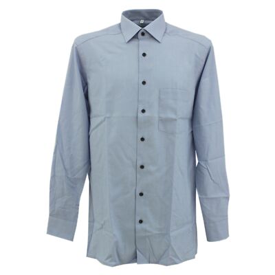  MARVELIS Herren langarm Hemd Baumwolle bügelfrei Slim himmelblau meliert 31117