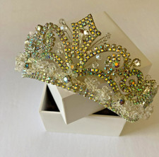 Tiara AB coated Rhinestones and Beaded Wire Adjustable