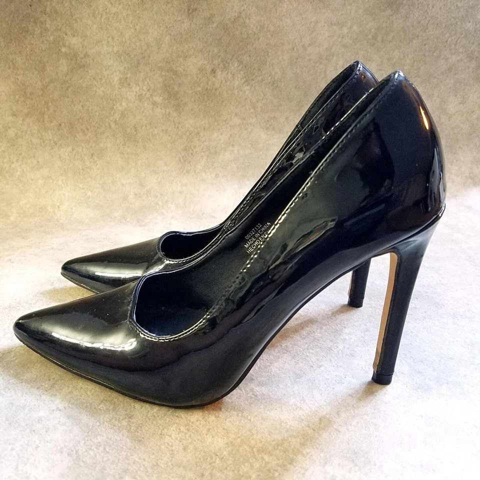 Zapatos de tacón Forever21 para mujer 00327132 talla 7,5 negros sin cordones punta 4" Foto 4 de 4