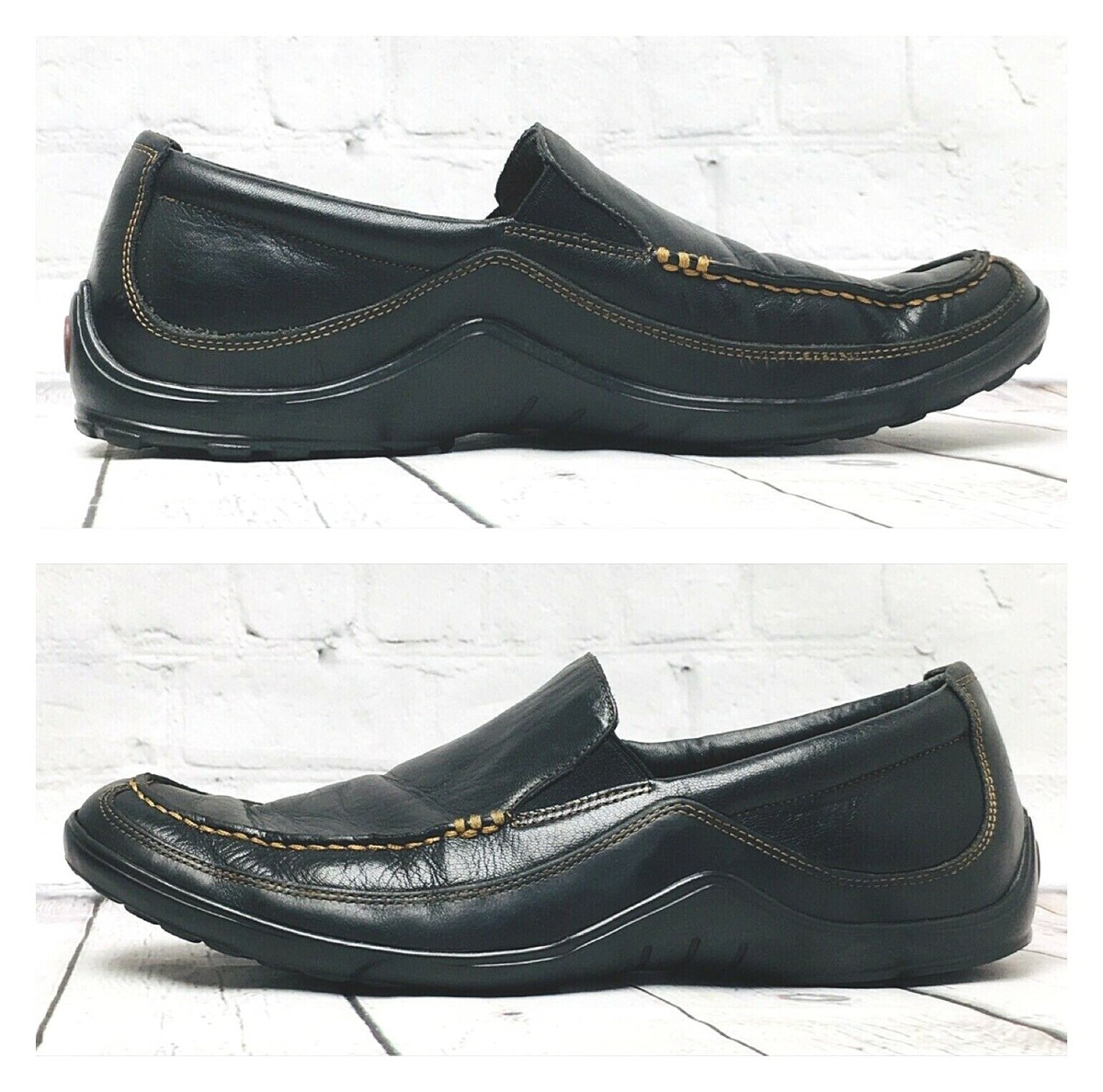Cole Haan Men’s Size 11.0 M Tucker Venetian Black Leather Slip On Driving Loafer Cole Haan Tucker Venetian Mens Shoes 11M Black Leather  main image 2