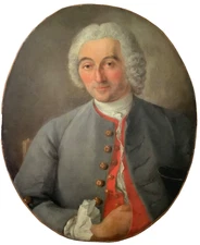 18th CENTURY FRENCH HUGE OLD MASTER  -  OIL ON CANVAS  -  PORTRAIT OF A NOBLEMAN