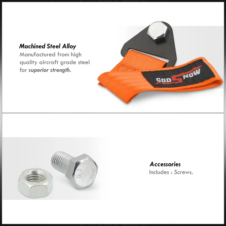 Godsnow 273MM Pulled Towing Cable AutoX Front & Rear Orange For Miata RX7 Foto 2 de 4