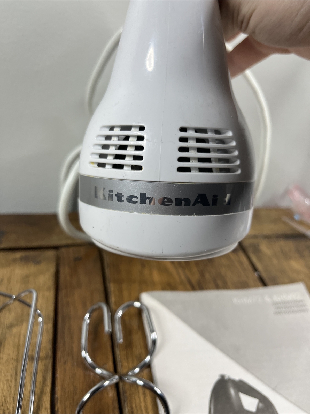 KitchenAid KHM5APWH7 White Ultra Power 5 Speed Hand Mixer & Attachments