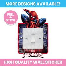 SPIDERMAN LIGHT SWITCH SURROUND WALL STICKER DECAL KIDS GIRL BOY BEDROOM