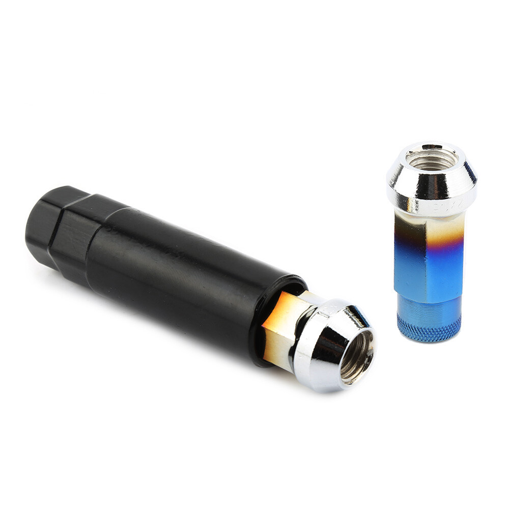 M12 x 1.50 Thread 20Pcs Titanium Blue Steel Open Close Cap Tuner