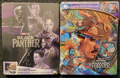 Black Panther Wakanda Forever/Black Panther Steelbooks (4K UHD/Blu-ray) OOP 