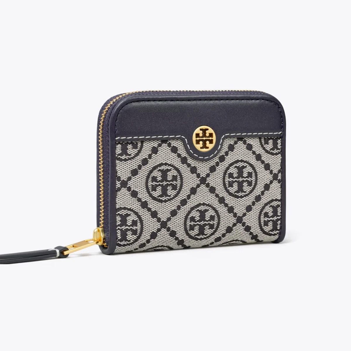 Tory Burch T Monogram Zip Slim Wallet Tory Navy