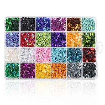 TKYPZY 21600 Pcs Loose Sequins Bulk 5MM Rainbow X-Small, Assorted Colors 