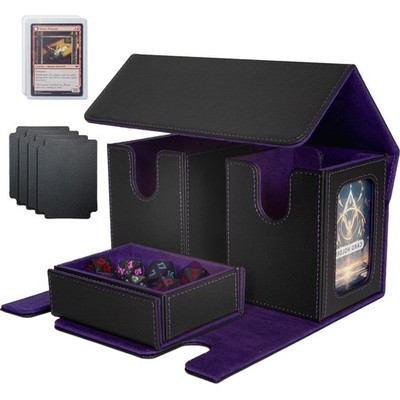 Jeixynik MTG Deck Box, 3-in-1 MTG Commander Deck Storage with Dice Tray, 4