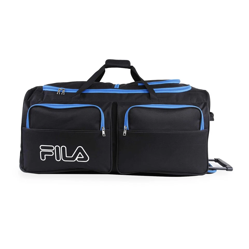 Bolsa de lona grande con ruedas de 7 bolsillos, azul, talla única Foto 4 de 4