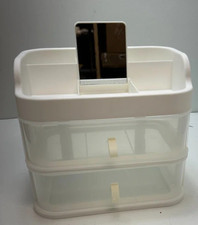 White Small Cosmetic Storage Drawer Box Desktop Organizer for Makeup  Skincare