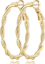 Gold Hoop Earrings for Women 14K Gold Earrings for Women Hoop Earring for Womens