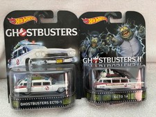 Lot of 2 versions Hot Wheels Retro Entertainment Ghostbusters Ecto-1  Ecto 1A