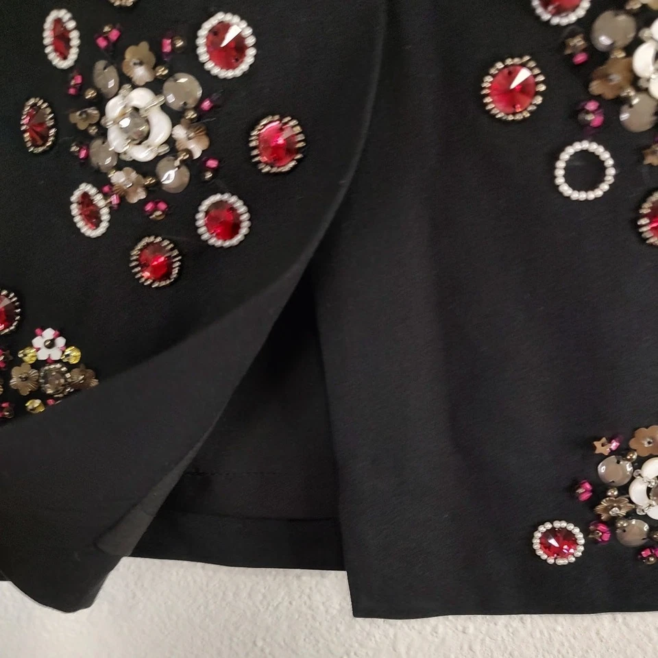 Falda lápiz con cremallera trasera adornada con lentejuelas con cuentas negras mercado negro de la Casa Blanca 0 Foto 4 de 4