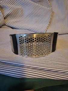 Garlic Press Rocker Crusher  Stainless Steel  With Black Handle EUC