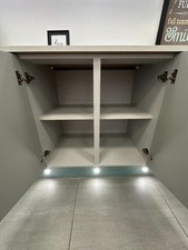 Kitchen Base Cabinet Linen Grey Unit Cab Carcase  18mm Solid Back UK Made