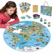 70 Pieces Giant Floor Puzzles For Kids World Map Large Geography Jigsaw Toy