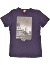 Camiseta Top PUMA Para Hombre Gráfica Grande Azul Marino Algodón AR12