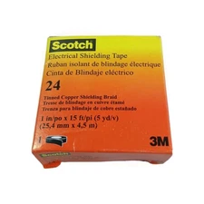 Lot of 3 3M Scotch 24 Electrical Shielding Tape 1inx15ft Tinned Copper Shielding