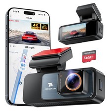 TECXLERON Dash Cam, 4K Full HD Dash Camera for Cars, Built-in GPS and Wi-Fi, ...