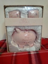 Baby Essencialts.,First tooth,first curl,baby first piggy bank for girl