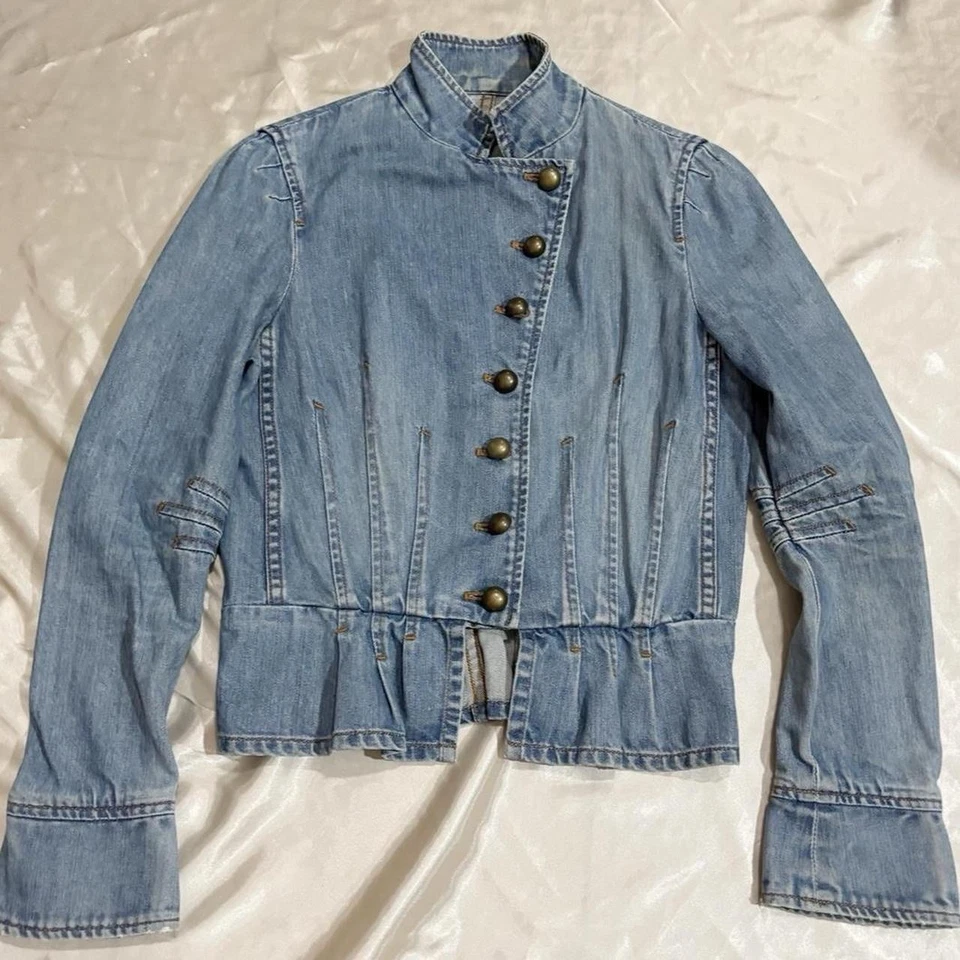 marc by marc jacobs military peplum denim jacket 4 jeans vintage top heaven - Image 2 of 4