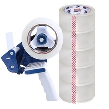 P PERFECTAPE Heavy Duty Packing Tape 6 Rolls with Tape Gun 1.88"x 55Y