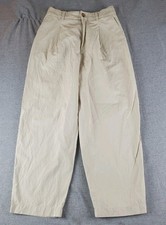 UNIQLO x Comptoir Des Cotonniers Pants S Linen Blend Barrel Trousers Pleated 
