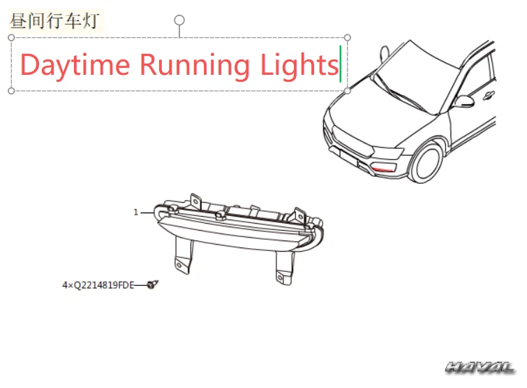 Right  Daytime Running Lights Fit for Great Wall Haval H2 1.5 15-23  OEM - Image 3 of 4