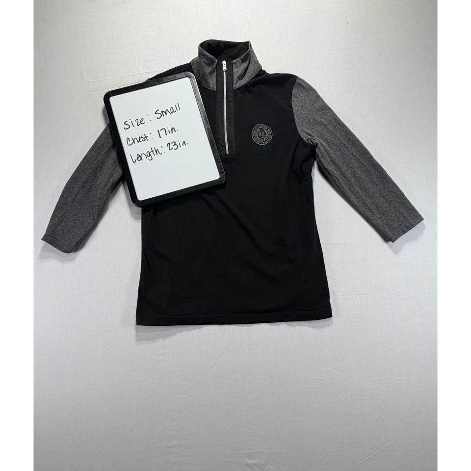 Ralph Lauren RL Active Mujer Negro Gris 1/4 Cremallera Pullover Sudadera Talla S Foto 2 de 4