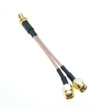 1 SMA Male to 2X SMA Female Y type Splitter Combiner Coaxial cable pigtail RG316